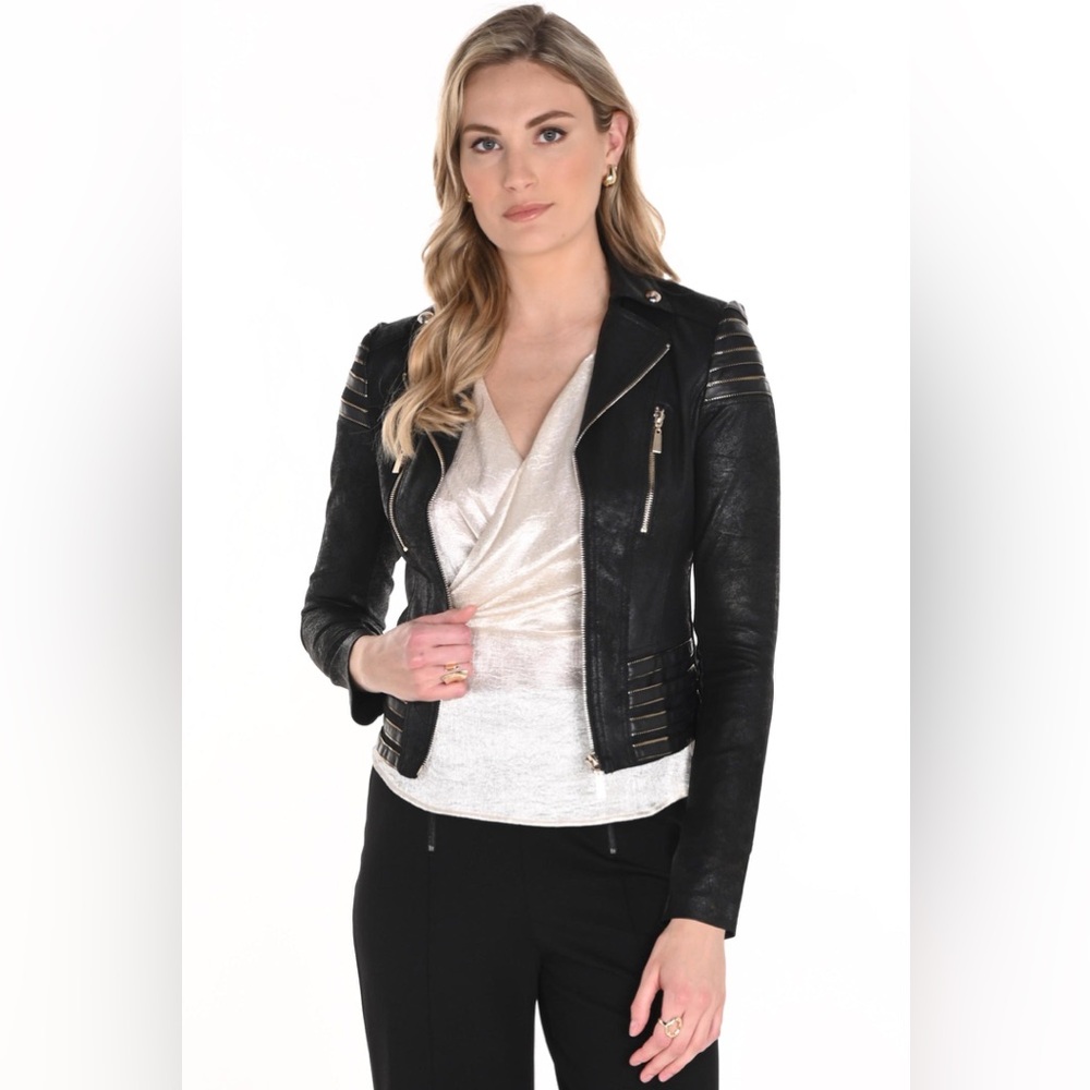 Frank Lyman Black Leatherette Jacket